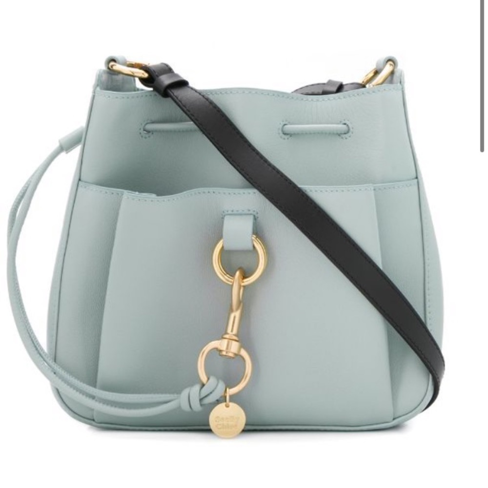 See By Chloé Two-Tone blue and Black Leather Crossbody Bag